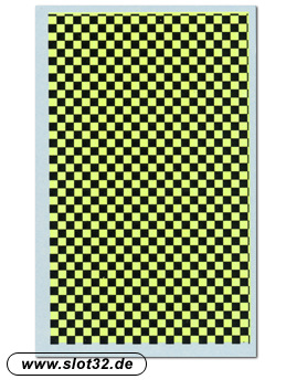 DMC decal chequered sheet black and fluo yellow